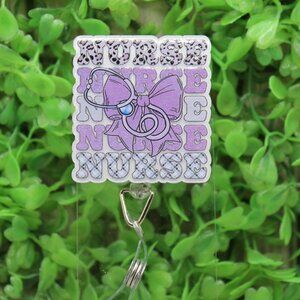 NUSRE Lavender Repeat Badge/ID Holder Reel